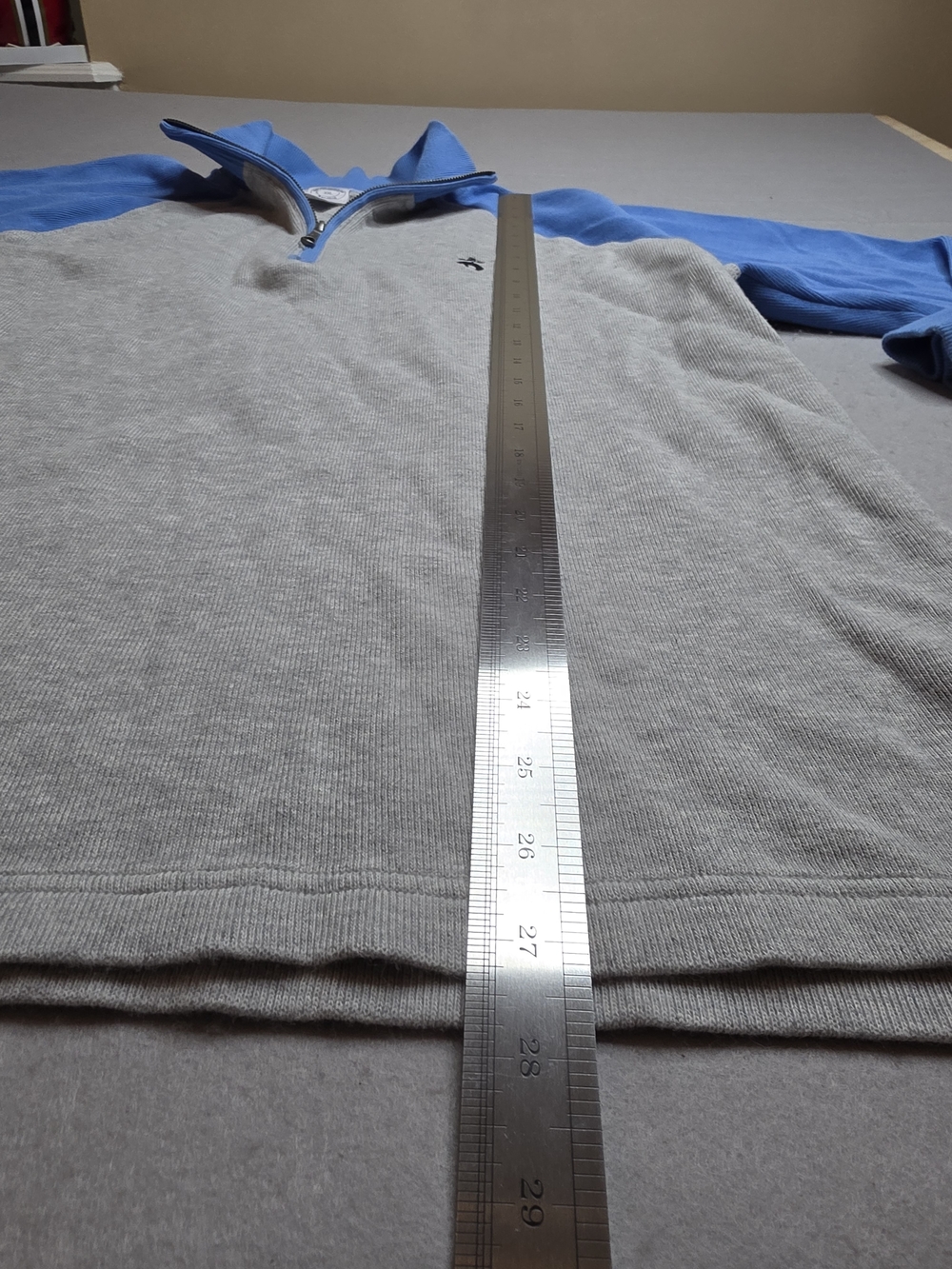 Brooks Brothers Mens Pullover 1/4 Zip Long Sleeve Sweater XXL Gray Blue - Picture 4 of 6